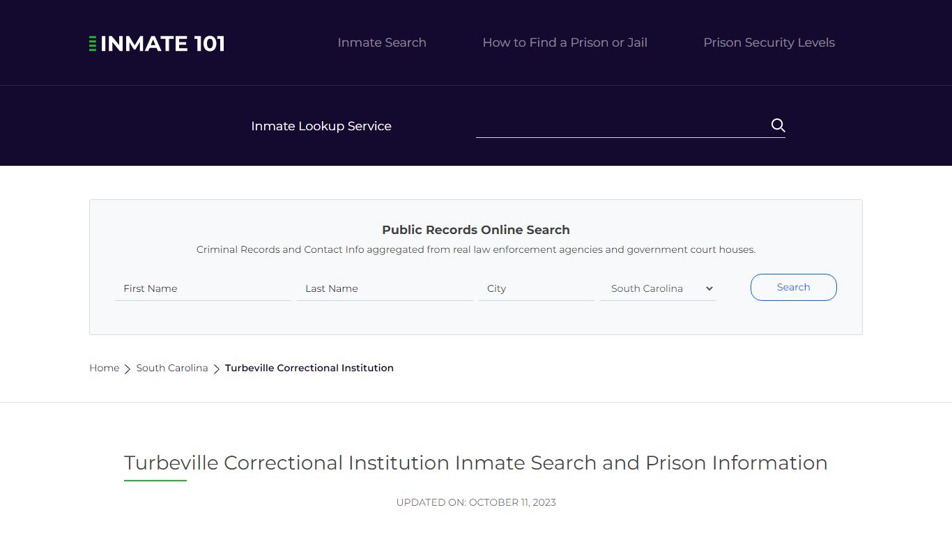 Turbeville Correctional Institution Inmate Search, Visitation, Phone no ...